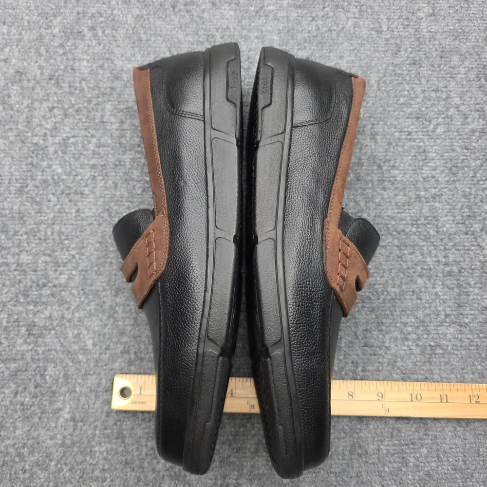 Nunn Bush Luca MT Penny Loafer Mens 13 M Black Brown Leather Slip On Shoe NIB